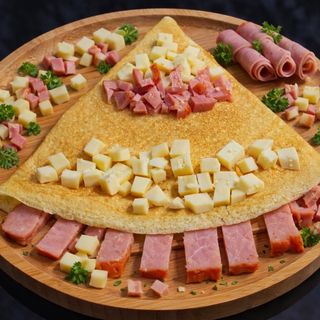 კრეპი ყველით და ლორით