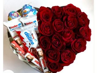 წითელი ვარდები (10ც) ტკბილეული გულში