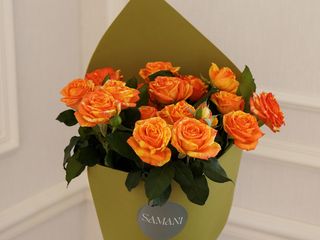 ნარინჯისფერი სპრეი ვარდების თაიგული