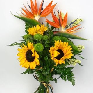 მიქს თაიგული მზესუმზირები ქრიზანთემები სამოთხის ჩიტი