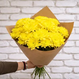 ყვითელი ქრიზანთემა 10 ტოტი