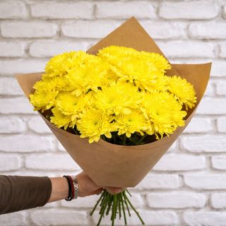 ყვითელი  ქრიზანთემა 10 ტოტი