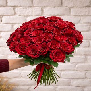 წითელი ჰოლანდიური ვარდი 50 ტიტი