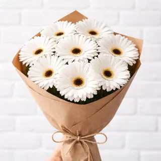 თეთრი გერბერა 8 ტოტი