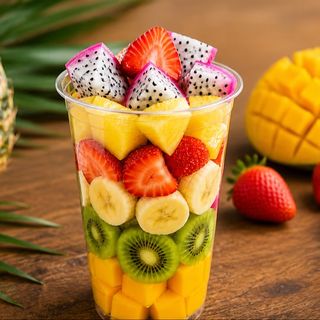 Fresh Tropical Fruit Cup – Dragon Fruit, Mango, Kiwi, Strawberry, Pineapple & Banana