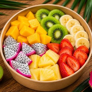 Fresh Tropical Fruit Bowl – Dragon Fruit, Mango, Kiwi, Strawberry, Pineapple & Banana