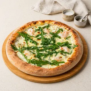 Pizza with Shrimp and Arugula