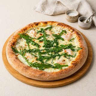 Pizza with Shrimp and Arugula