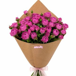 იისფერი სპრეი ვარდების თაიგული