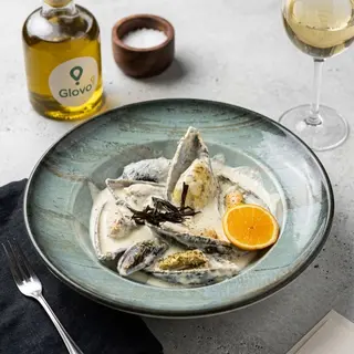 მიდიები ნაღების სოუსშუ/Mussels in Creamy sauce