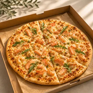 პიცა კრევეტებით და ორაგულით / Shrimp & Salmon Pizza