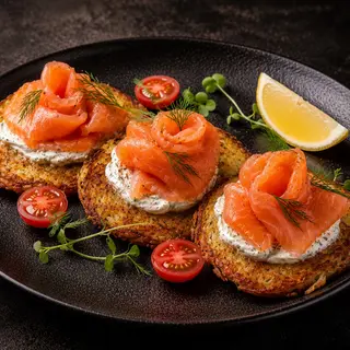 დრანიკები ორაგულით/ Potato Pancakes with Salmon