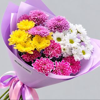 ფერადი ჰოლანდიური ქრიზანთემები — 4 ტოტი Colorful Dutch Chrysanthemums — 4 Stems