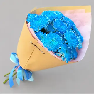 ლურჯი ჰოლანდიური ქრიზანთემების თაიგული Blue Dutch Chrysanthemum Bouquet