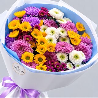 10 ტოტი ფერადი ჰოლანდიური ქრიზანთემა 10 Colorful Dutch Chrysanthemum Stems
