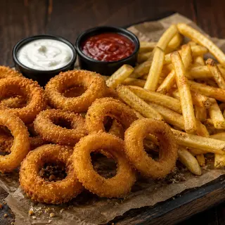 CRUNCH ONION RINGS 10 + FRIES