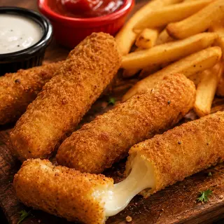 CRUNCH MOZZARELLA STICKS 5 + FRIES