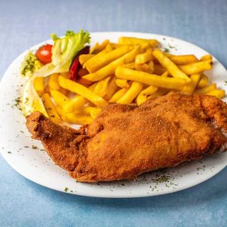 Cordon bleu s polama krumpira i desert