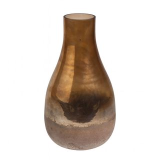 Vaza staklo h21 h11.5cm; smeđa s preljevom