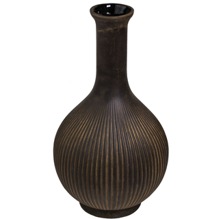 Vaza rebrasta h38 d22cm; crna/smeđa A8051717