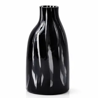 Dekorativna vaza staklo 17.5x12 h31.5cm; crna/transparent A8051793