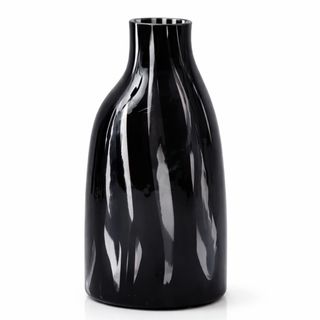 Dekorativna vaza staklo 17.5x12 h31.5cm; crna/transparent