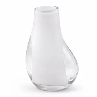 Dekorativna vaza staklo 14x12 h19cm; bijela A8051789
