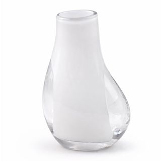 Dekorativna vaza staklo 14x12 h19cm; bijela