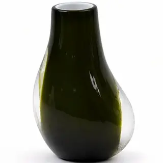 Dekorativna vaza staklo 14x12 h19cm; zelena A8051787