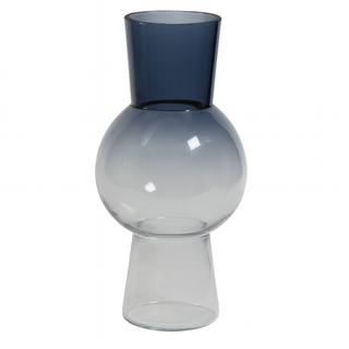 Vaza staklo h26 d13cm; plava/transparent A8051710