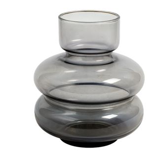 Vaza staklo h12 d12cm; siva