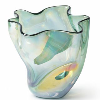 Dekorativna vaza staklo 23x23 h19.5cm; zelena