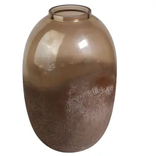 Vaza staklo h31.5 d20cm; smeđa/brončana A8051756