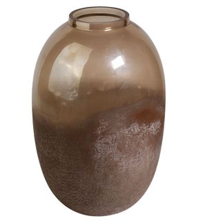 Vaza staklo h31.5 d20cm; smeđa/brončana