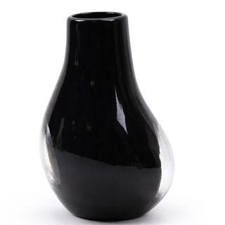 Dekorativna vaza staklo 14x12 h19cm; crna