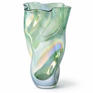 Dekorativna vaza staklo 24x24 h35cm; zelena