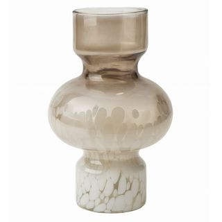 Vaza staklo h23 d15; smeđa/bijela