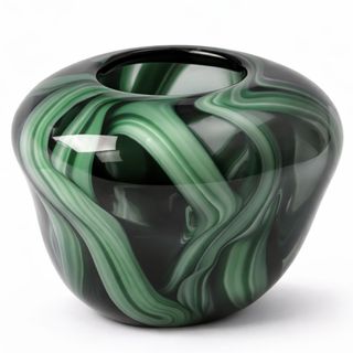 Dekorativna vaza staklo 22.5x22.5 h18cm; skulptura; mix zelena