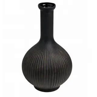 Vaza rebrasta h26 d15cm; crna/smeđa A8051716