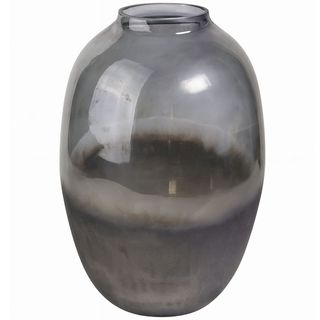 Vaza staklo h36 d23.5cm; siva/plava