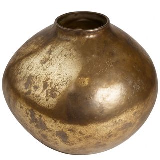 Vaza staklo h25 d26cm; zlatna s efektom