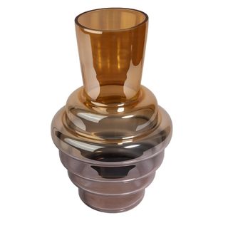 Vaza staklo h30 d19cm; svj.Smeđa/siva