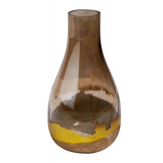 Vaza staklo h21 h11.5cm; smeđa s preljevom