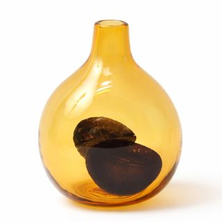 Dekorativna vaza staklo 19x16 h23cm; amber/t.Smeđa