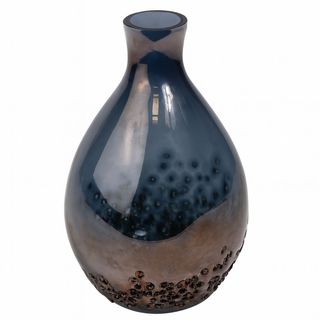 Vaza staklo h16 d10cm; plava