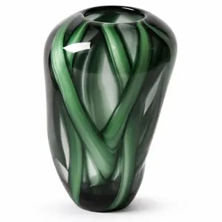 Dekorativna vaza staklo 19x19 h26cm; skulptura; mix zelena A8051783