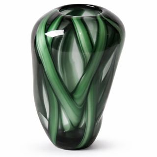 Dekorativna vaza staklo 19x19 h26cm; skulptura; mix zelena