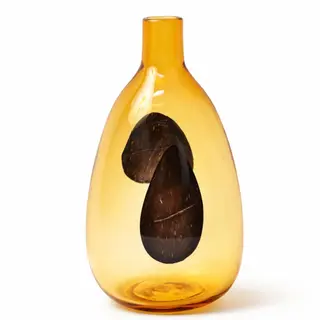 Dekorativna vaza staklo 18.5x14 h30cm; amber/t.Smeđa A8051785