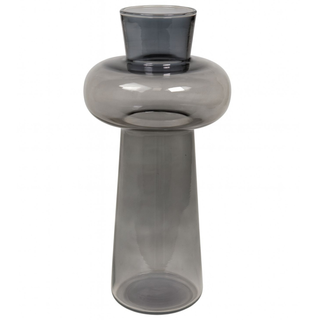 Vaza staklo h28.5 d14cm; siva A8051739