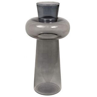 Vaza staklo h28.5 d14cm; siva